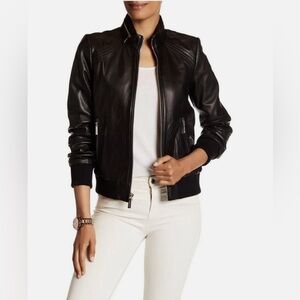 MICHAEL by Michael Kors leather Moto bomber jacket